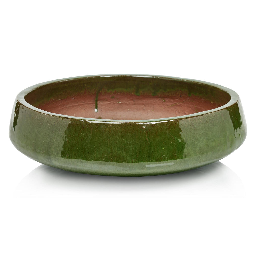 Zodax 19" x 5.5" Zeno Green Glazed Stoneware  Planter Bowl