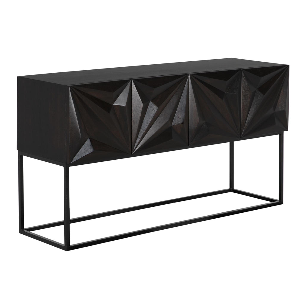 NOIR Zurich Console Ebony Walnut with Steel