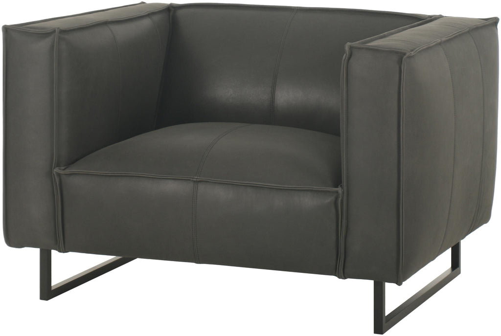 Surya Dylan DYN-006 Black 31"H x 47"W x 39"D Accent Chair