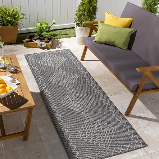 Surya Pasadena PSA-2368 Black Charcoal 2'6" x 7'3" Rug