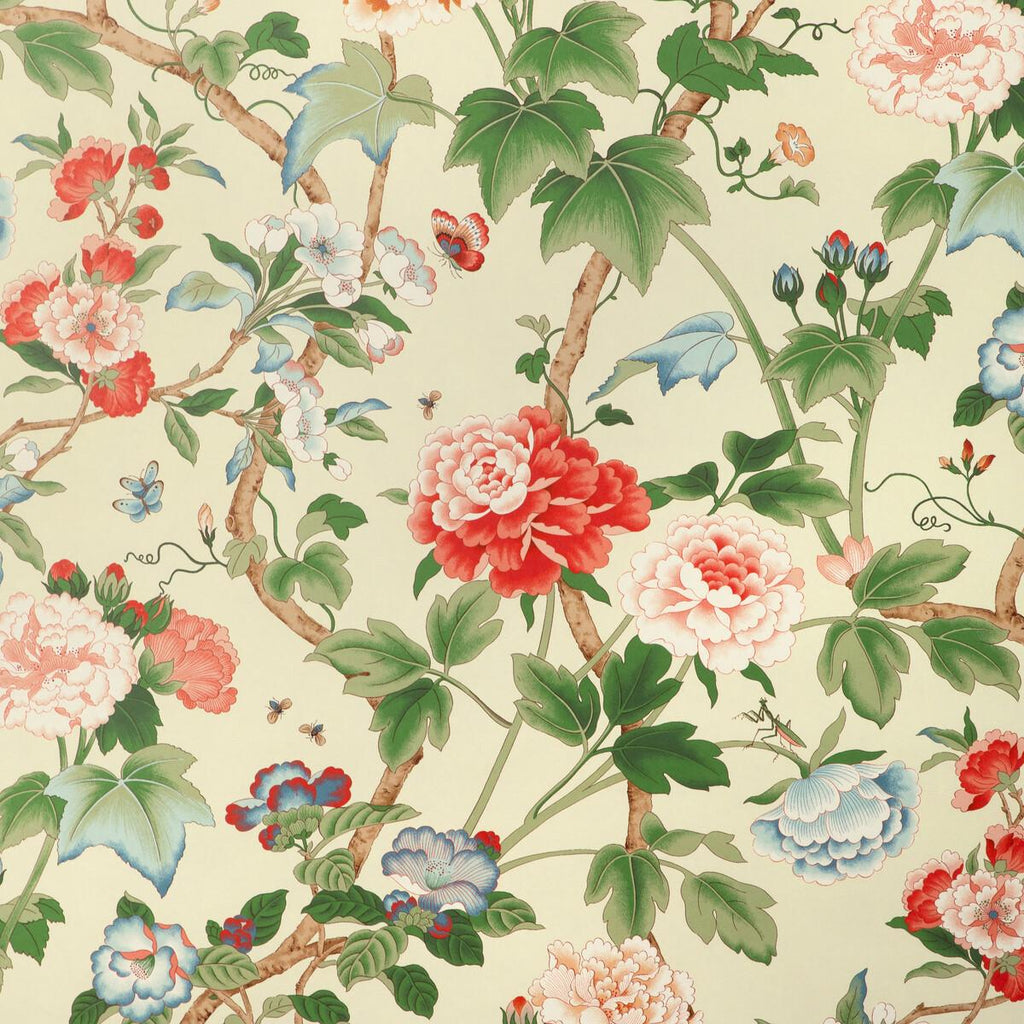 Lee Jofa GARDENIA PAPER RED/GREEN Wallpaper