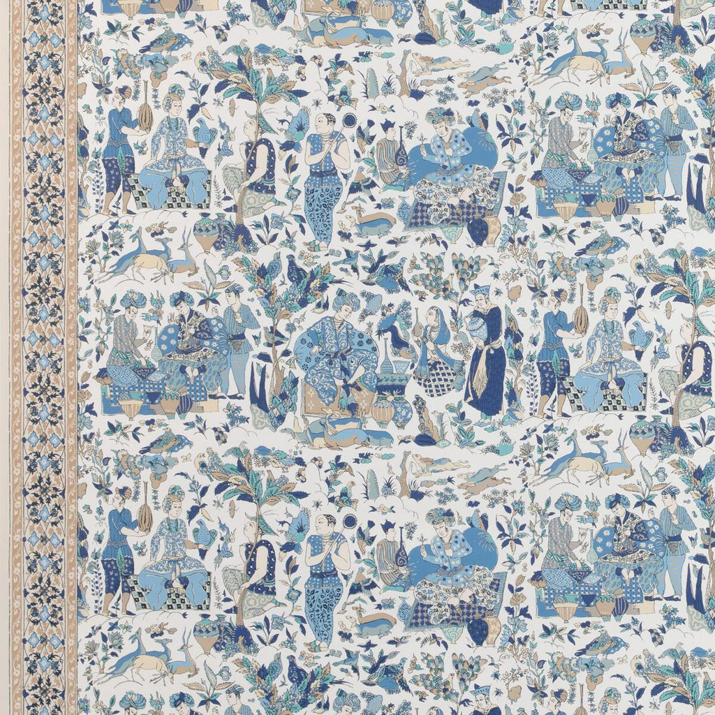 Brunschwig & Fils SHALIMAR BLUE/SAND Wallpaper