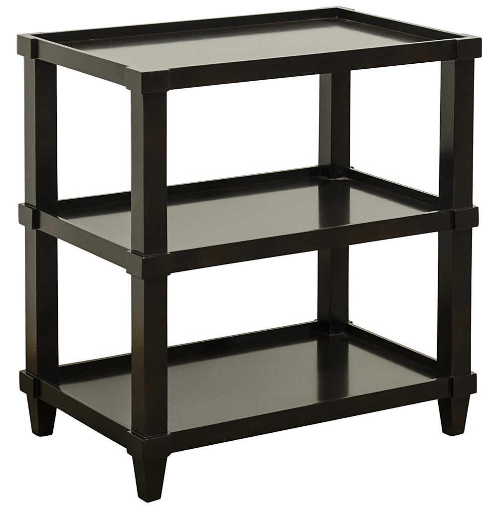 CFC Carlsbad Side Table, Straight, Alder, Distressed Dark Brown/Black