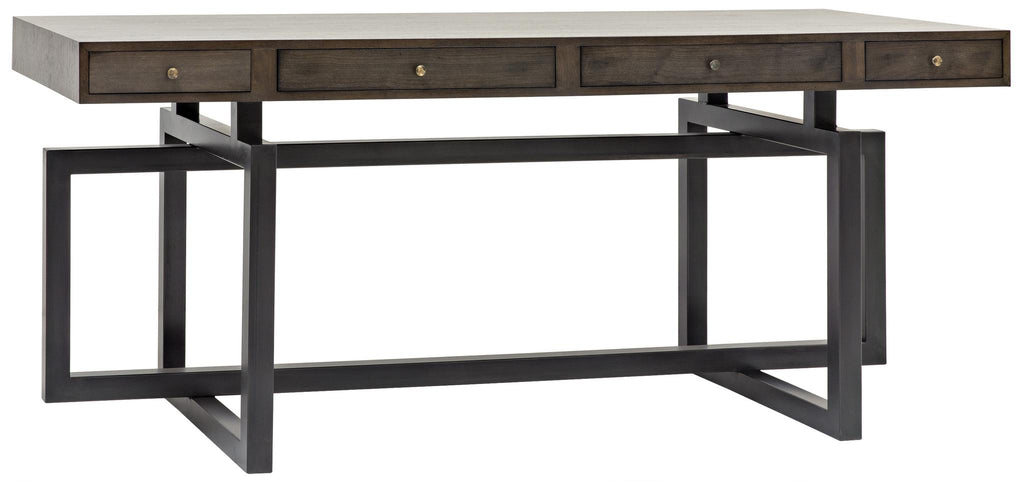 CFC Maddox Desk, Walnut/Steel, Distressed Medium Brown