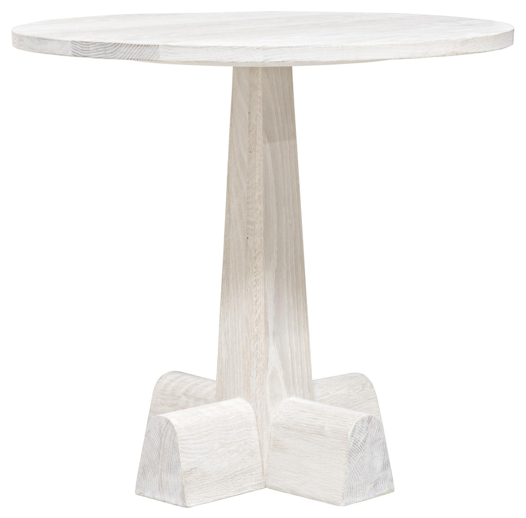 CFC Camellia Round Side Table, Oak, Distressed Washed Oak