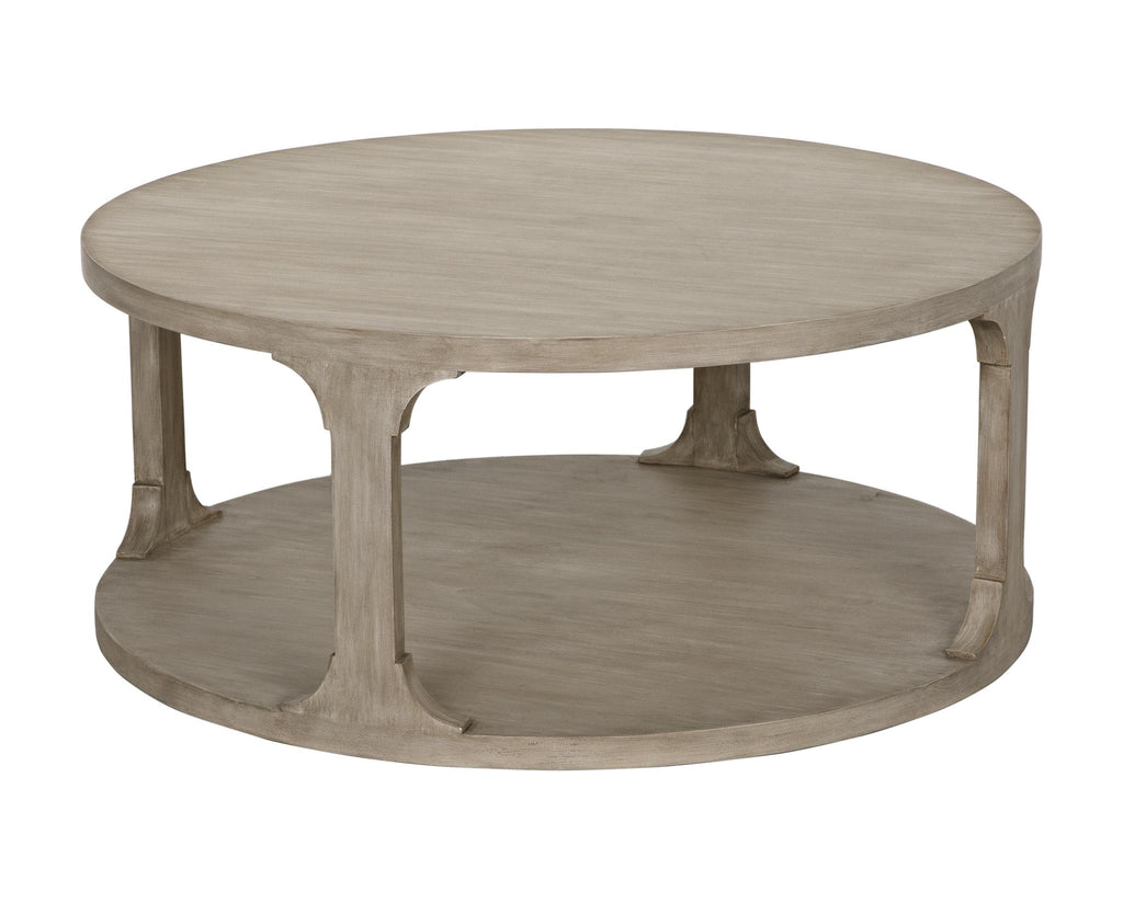 CFC Gimso Small Round Coffee Table, Alder, Distressed Angel White