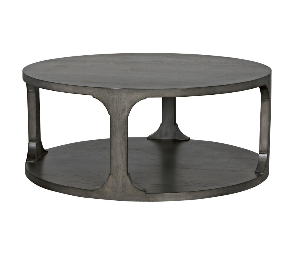 CFC Gimso Round Coffee Table, Small, Oak, Distresed Grey Shellac