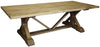 Cfc Reclaimed Lumber X-Dining Table, Distressed Medium Brown Wax