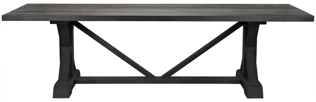 CFC Reclaimed Lumber X-Dining Table, Distressed Black