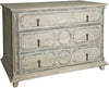 Cfc Livingston 3-Drawer Dresser, Distressed Grey Wash Wax With Stencil