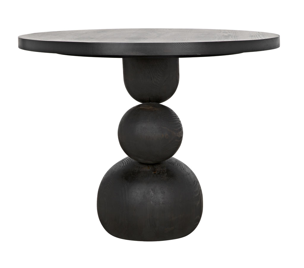 CFC Reclaimed Lumber Boulder Breakfast table, Distressed Black Wax