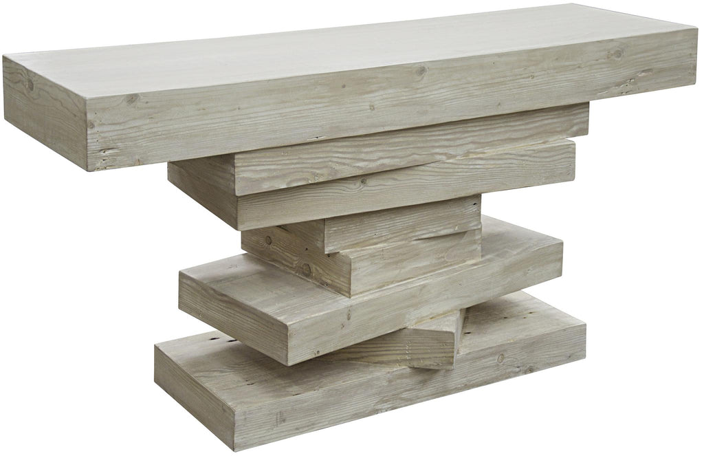 CFC Reclaimed Lumber Holt Console, Distressed Grey Wash Wax