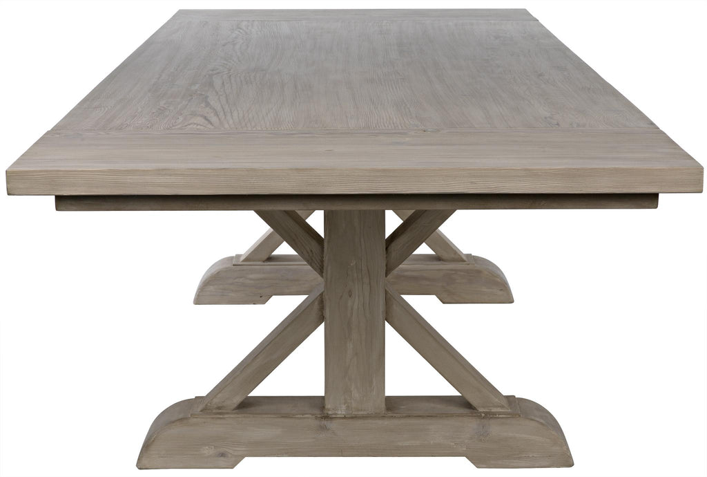 CFC Reclaimed Lumber Rosario Extension Dining Table, 7', Distressed Grey Wash Wax