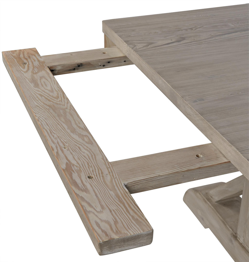 CFC Reclaimed Lumber Rosario Extension Dining Table, 7', Distressed Grey Wash Wax