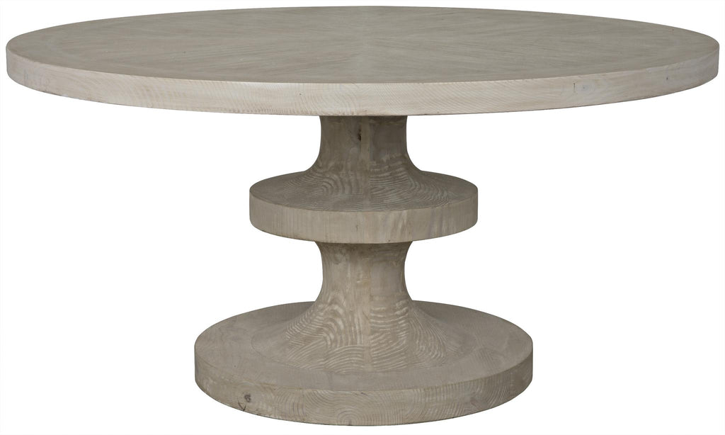 CFC Reclaimed Lumber Erica Dining Table, Distressed Grey Wash Wax