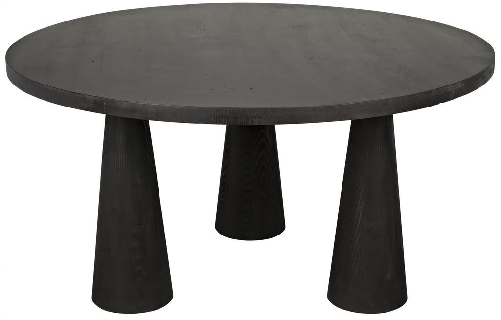 CFC Reclaimed Lumber David Dining Table, Distressed Black Wax