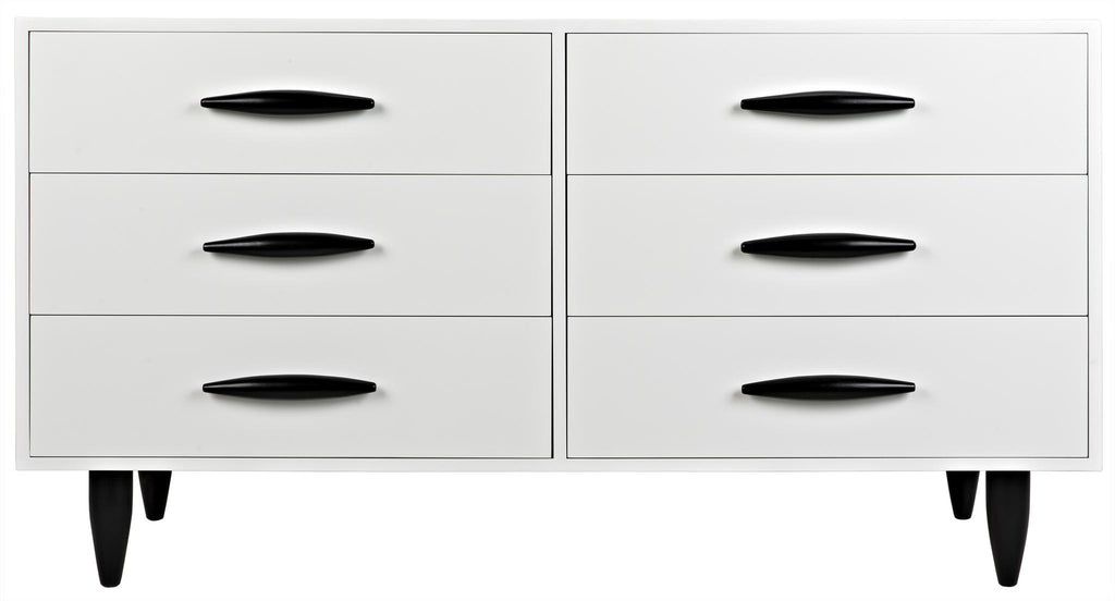 CFC Williams Dresser, Mystic White w/ black shellac legs & handles