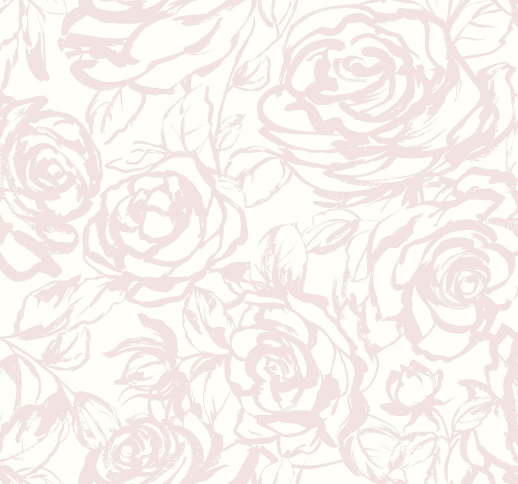 A-Street Prints Flowers Light Pink Wallpaper