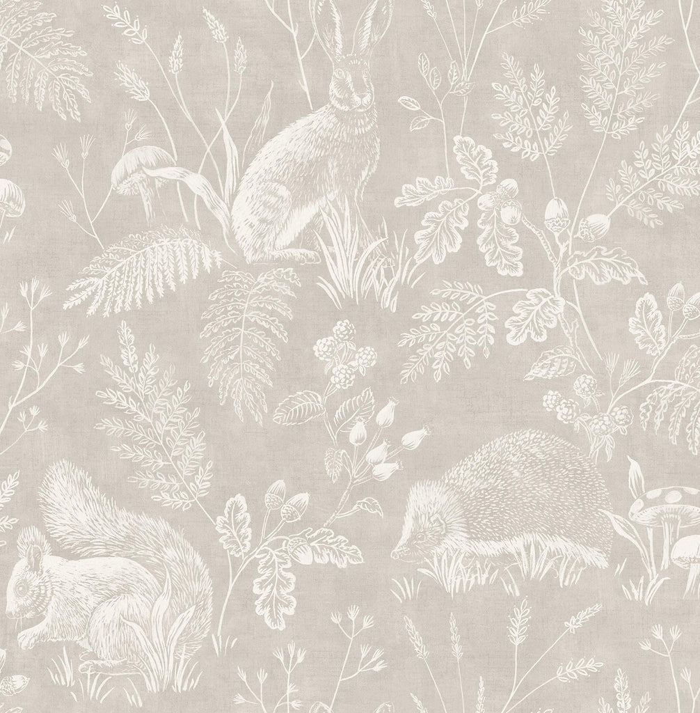 Brewster Home Fashions Animals Light Grey Wallpaper