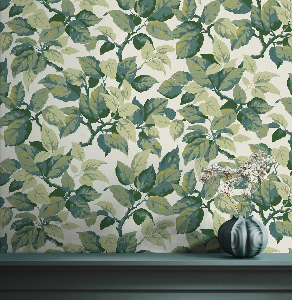 Brewster Home Fashions Leaves Green Wallpaper