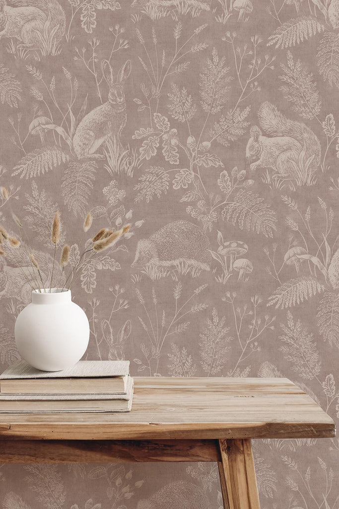 Brewster Home Fashions Animals Mahogany Wallpaper