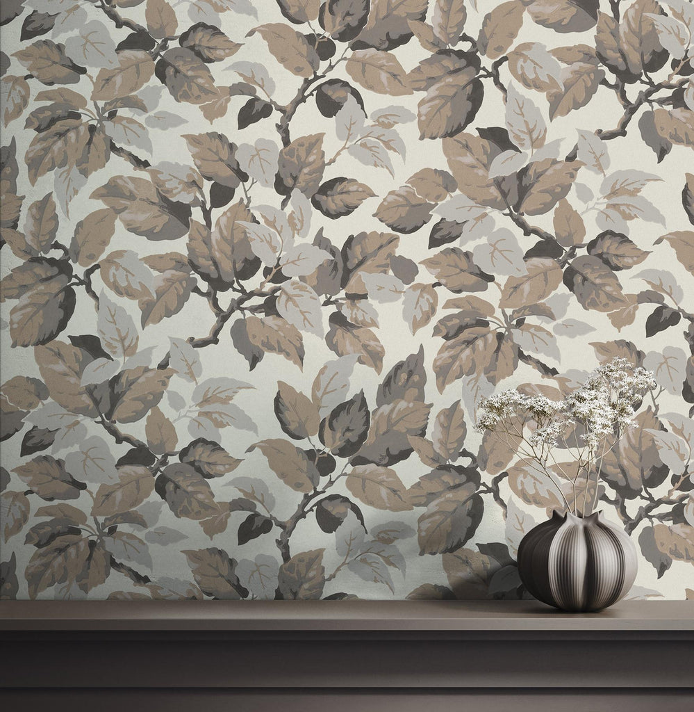 Brewster Home Fashions Leaves Beige Wallpaper