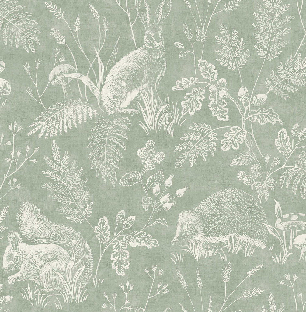 Brewster Home Fashions Animals Green Wallpaper