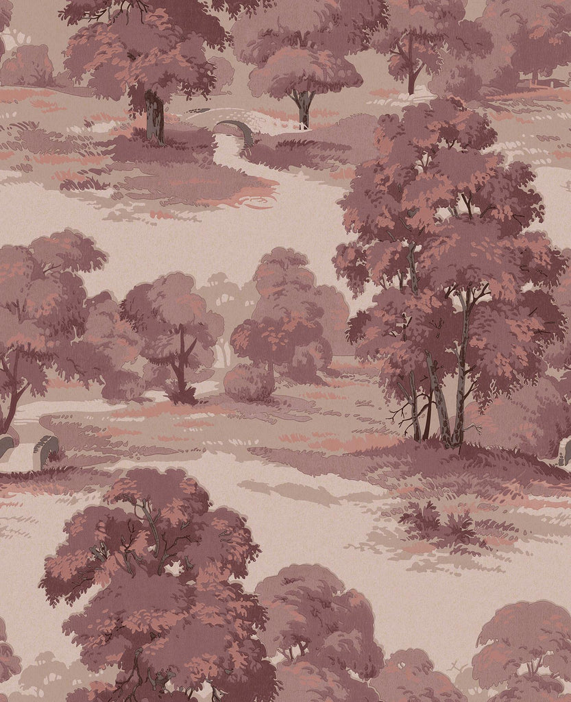 Brewster Home Fashions Trees Merlot Wallpaper