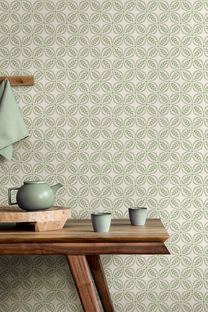 Brewster Home Fashions Trellis Green Wallpaper