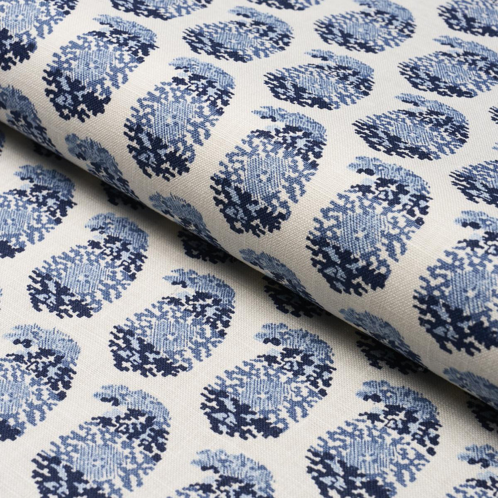 Schumacher Terry Blue & Navy Fabric