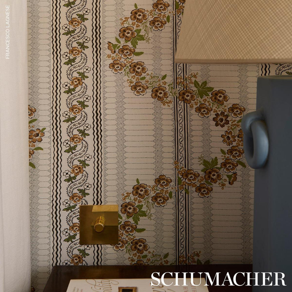 Schumacher Serena Garland Ochre Fabric