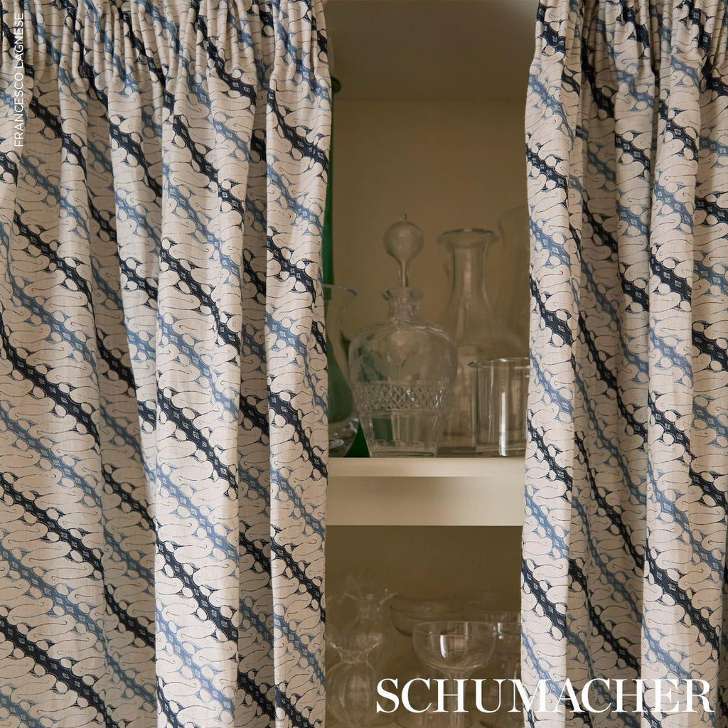 Schumacher Ronnie Blue Fabric