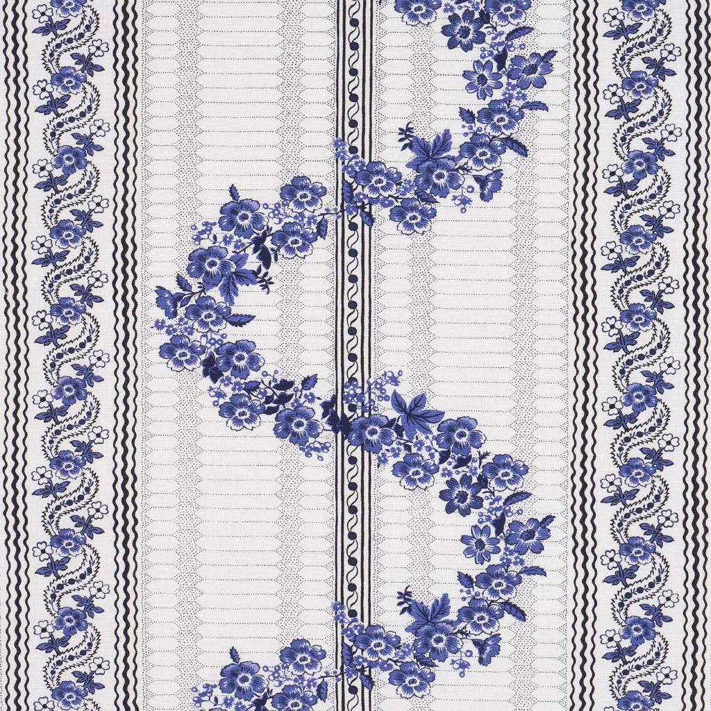 Schumacher Serena Garland Blue Fabric