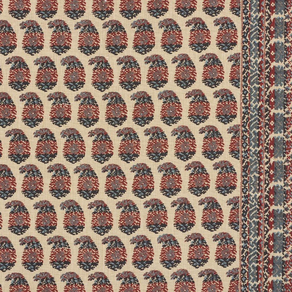 Schumacher Terry Red & Navy Fabric