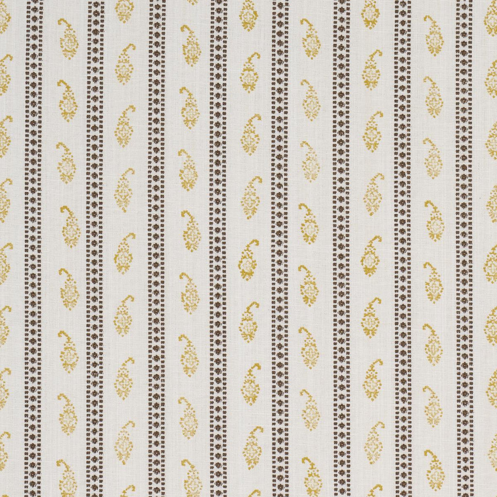 Schumacher Eddie Woven Hand Block Print Yellow Fabric