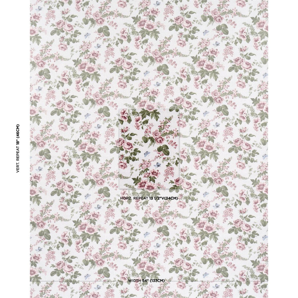 Schumacher Sibyl Chintz Rose Fabric