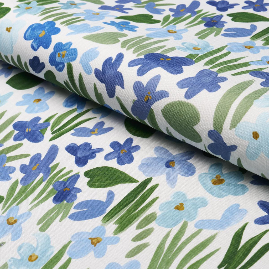 Schumacher Sweet Violette Indoor/Outdoor Blue Fabric