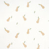 Schumacher Pears Hand Block Print Buff And Sage On White Fabric