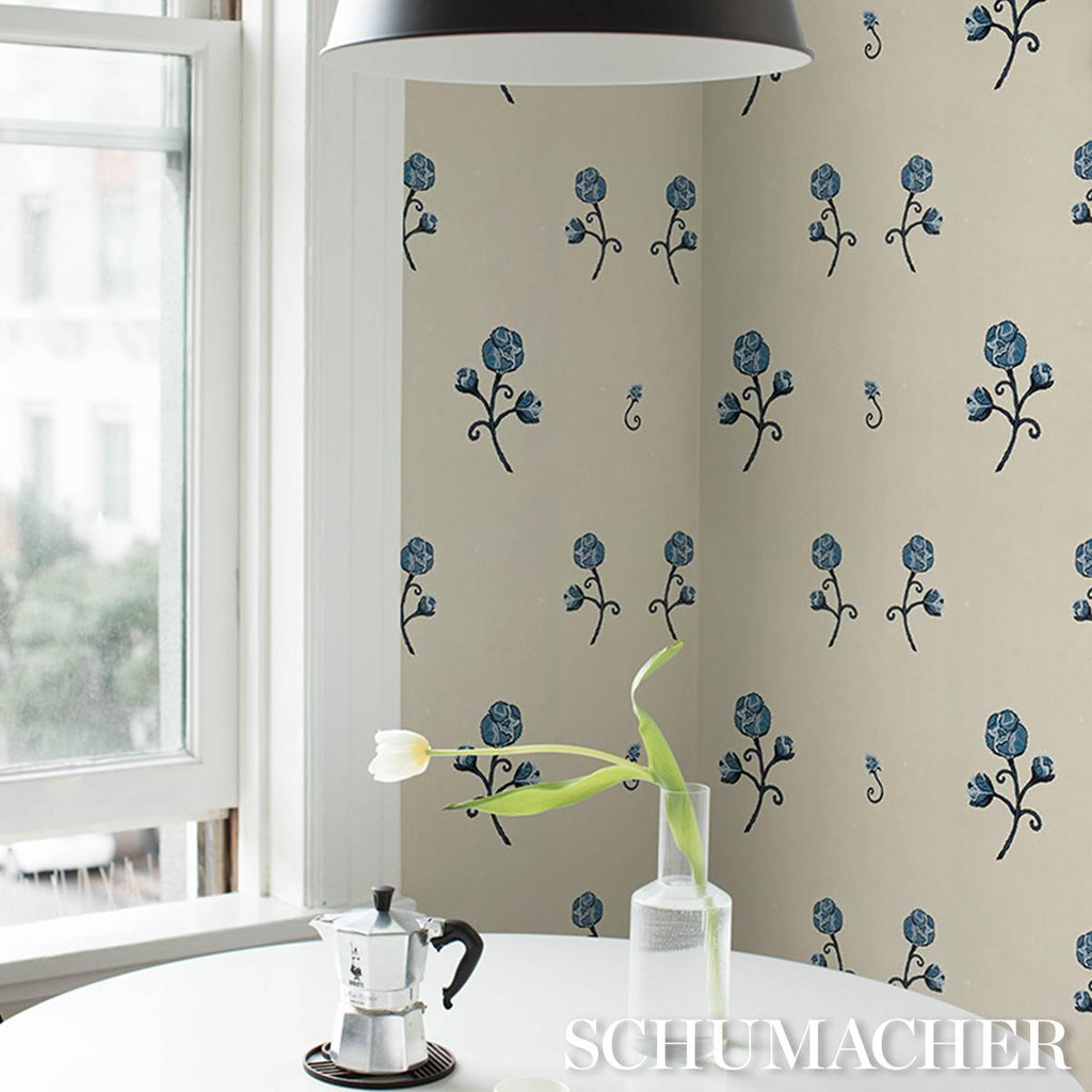 Schumacher Rhinestone Cowboy Navy Wallpaper