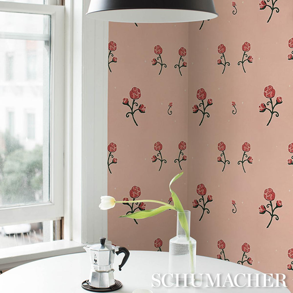 Schumacher Rhinestone Cowboy Pink Wallpaper