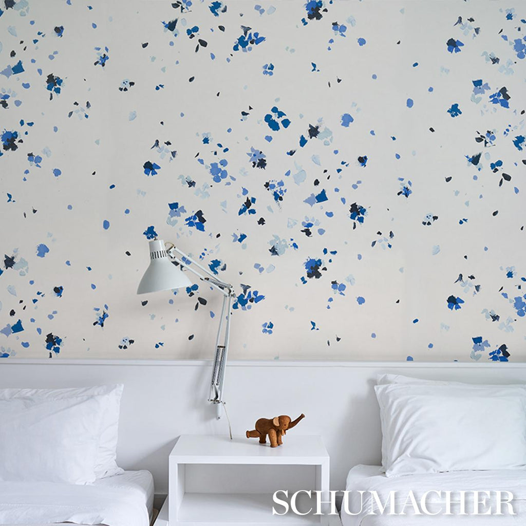 Schumacher Fairfarren Clean Blue Wallpaper