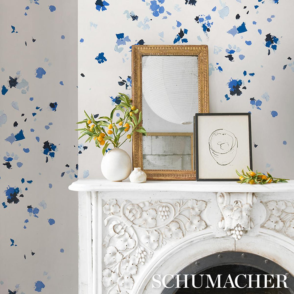 Schumacher Fairfarren Clean Blue Wallpaper