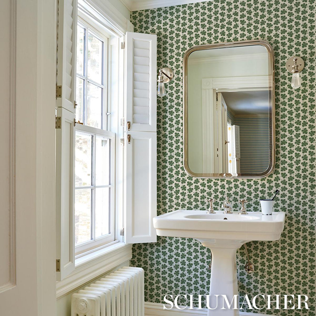 Schumacher Olive Green Wallpaper