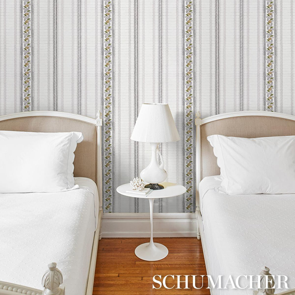 Schumacher Serena Stripe Ochre Wallpaper