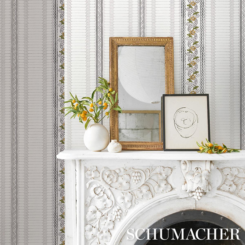 Schumacher Serena Stripe Ochre Wallpaper