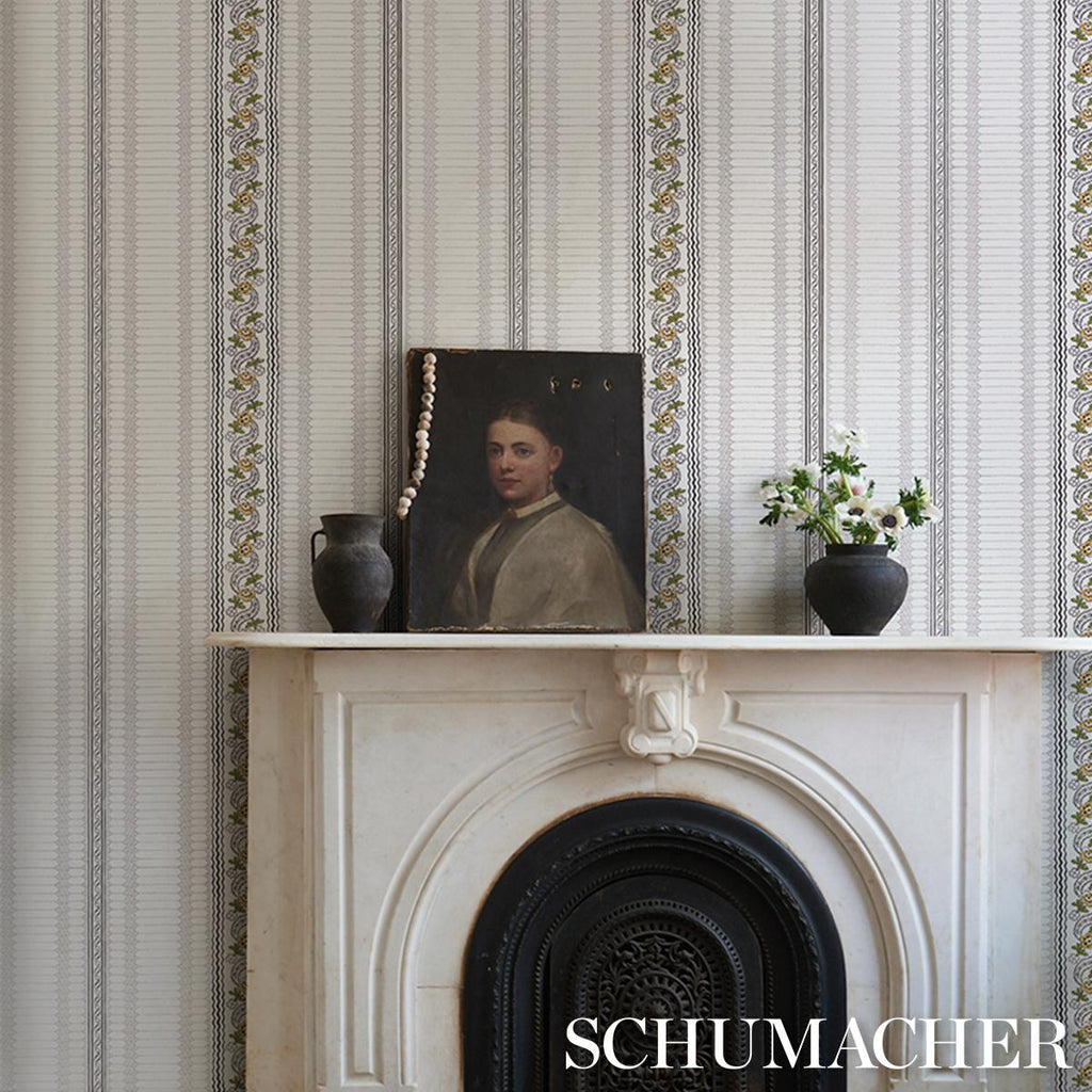 Schumacher Serena Stripe Ochre Wallpaper