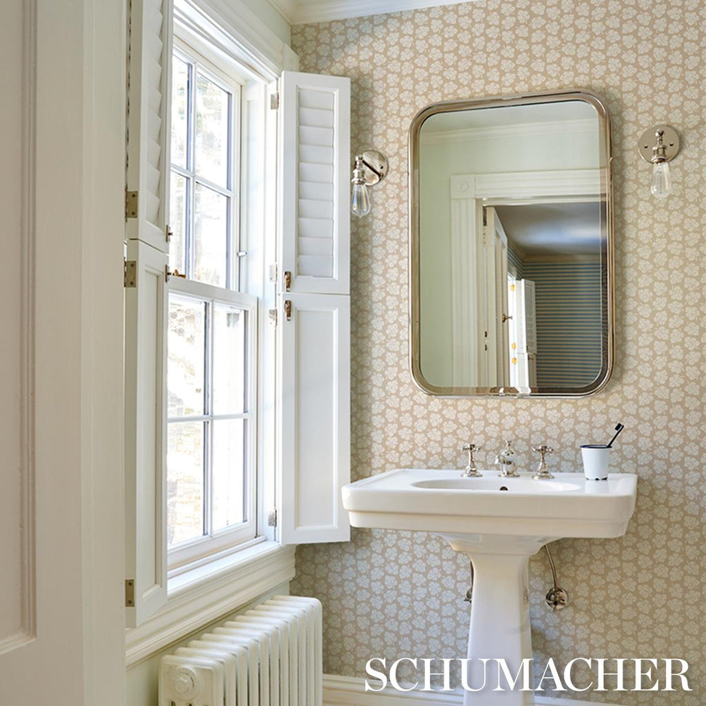 Schumacher Olive Neutral Wallpaper