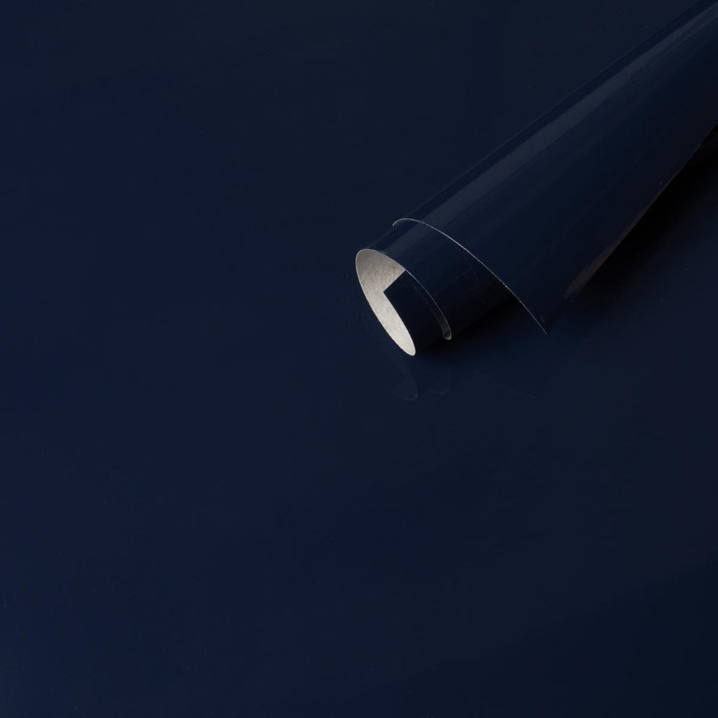 Schumacher Ace Faux Lacquer Performance Vinyl Navy Wallpaper