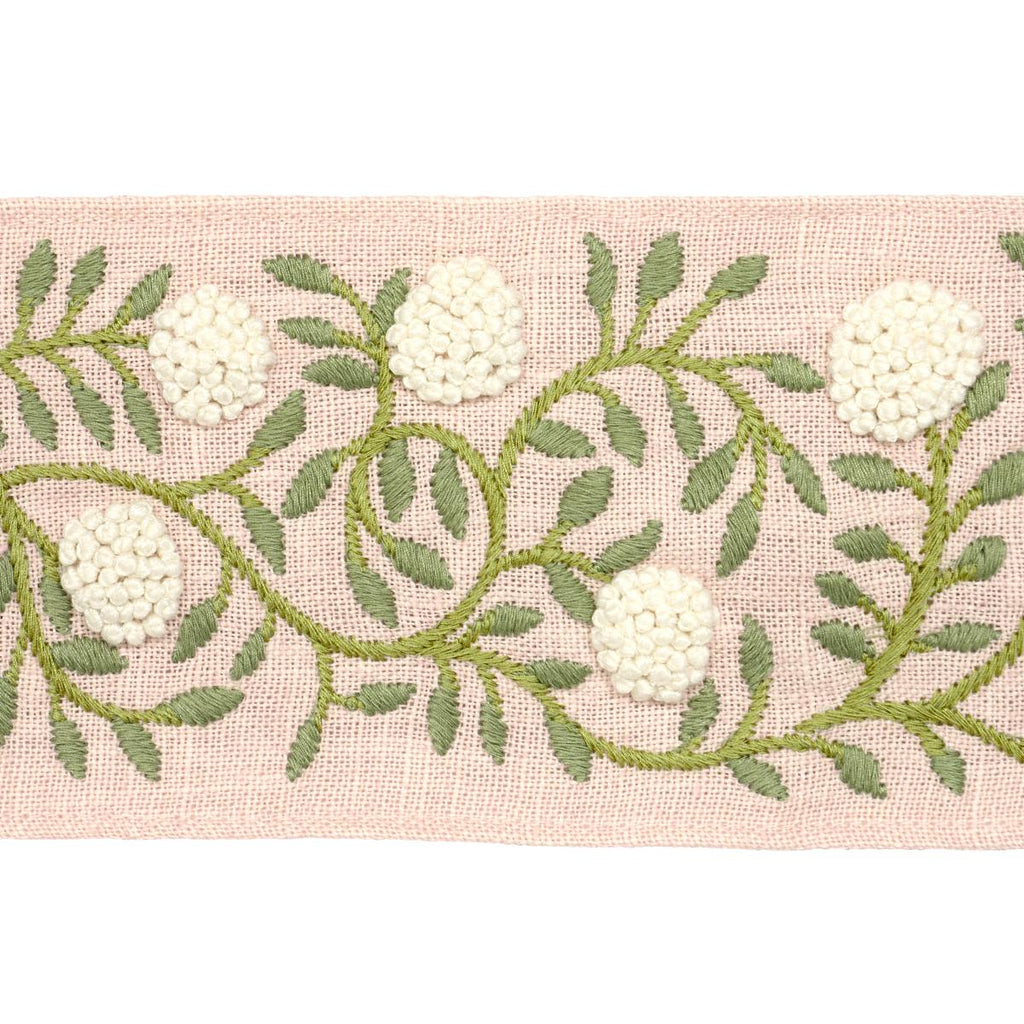 Schumacher Ashoka Tape Leaf & Blush Trim