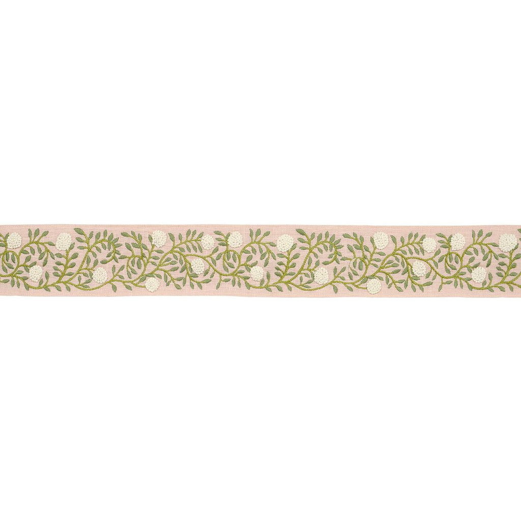 Schumacher Ashoka Tape Leaf & Blush Trim